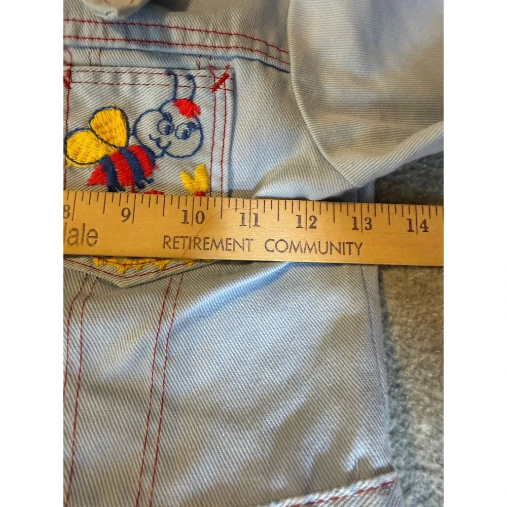 Vintage 70's Montgomery Ward Denim Jacket Set Hippie Flare Embroidered 4T-5T